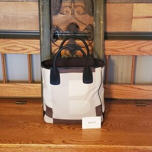 Bally Multi Color Canvas & Leather Open Tote Bag (Price Is Firm)